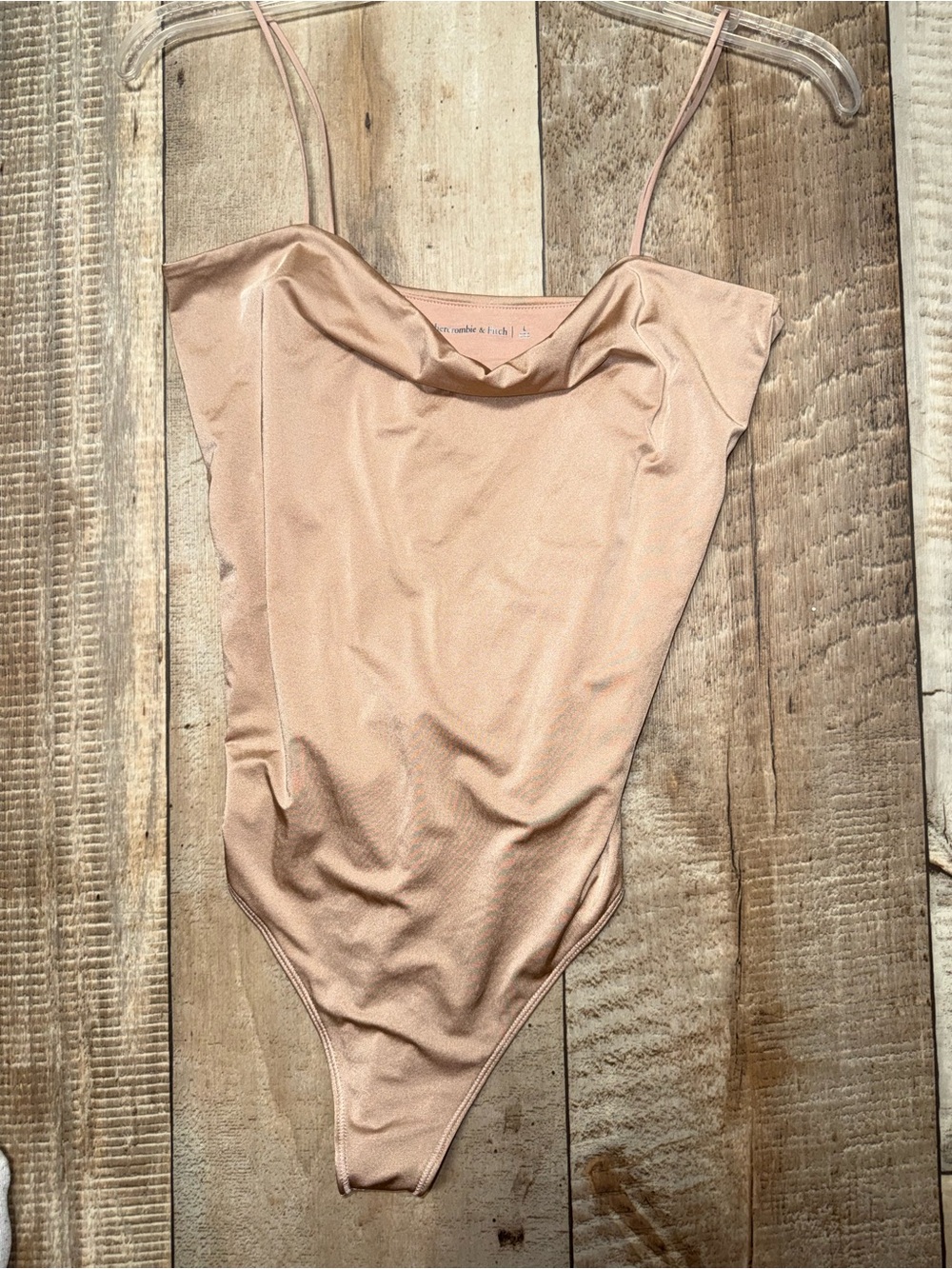 Abercrombie & Fitch Blush Nude Cowl Neck Bodysuit